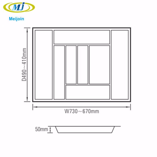 Vassoi per inserti per posate per cassetti da cucina in PVC di colore grigio